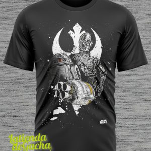 camiseta star wars simbolo alianza rebelde de fondo